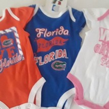 Ncaa Florida Gators Russell 3-6 Mo Baby Bodysuits Set Of 3 New - £15.02 GBP