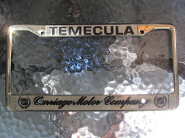 CADILLAC TEMECULA CARRIAGE Motor Vintage Metal License Plate Frame Deale... - £22.80 GBP