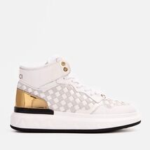 The Eugene White & Gold Woven Leather High-Top Men Sneaker image 2