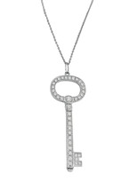 Tiffany &amp; Co. Diamond Platinum Oval Key Pendant - £2,040.21 GBP