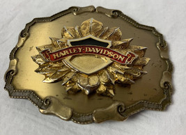 Vintage 1978 Harley Davidson Belt Buckle Raintree Brass 70s Biker Trucker - $59.99