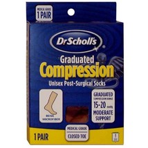 Dr. Scholl&#39;s Graduated Compression Unisex Post-Surgical Socks 15-20 Beig... - £13.10 GBP