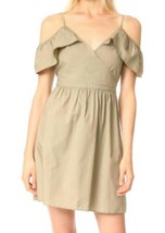 Madewell Khaki Cold Shoulder Ruffle Dress Size 0 - £12.65 GBP