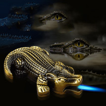 Metal Creative Lighter Personalized Butane Inflatable Lighter Crocodile Shaped W - £10.38 GBP