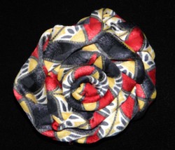 Handmade Up-cycled Red, White and Blue Rosette Necktie Statement Pin - £9.50 GBP