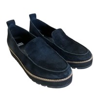 Eileen Fisher Ells Suede Platform Loafers Shoes Black Women Size 6.5 - £31.97 GBP