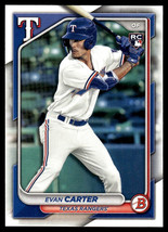 2024 Bowman Rookie Evan Carter Rookie Texas Rangers #46 - £3.14 GBP