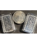 1 UNCIRCULATED 1921 MORGAN SILVER DOLLAR AND A PAIR OF 1 OZ MARQUEE SILV... - $183.15