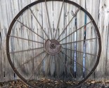 Large Antique Aprx. 43&quot; Metal Iron Wagon Wheel Farm Steel Yard Art - £195.78 GBP