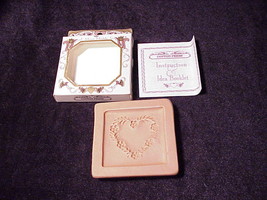 Cotton Press Ceramic Cookie Mold Heart of Flowers Design, instruction sheet, box - $7.95