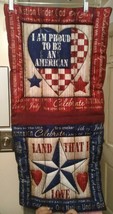 patriotic USA heart stars land that i love america quilted wall hanging ... - $23.18