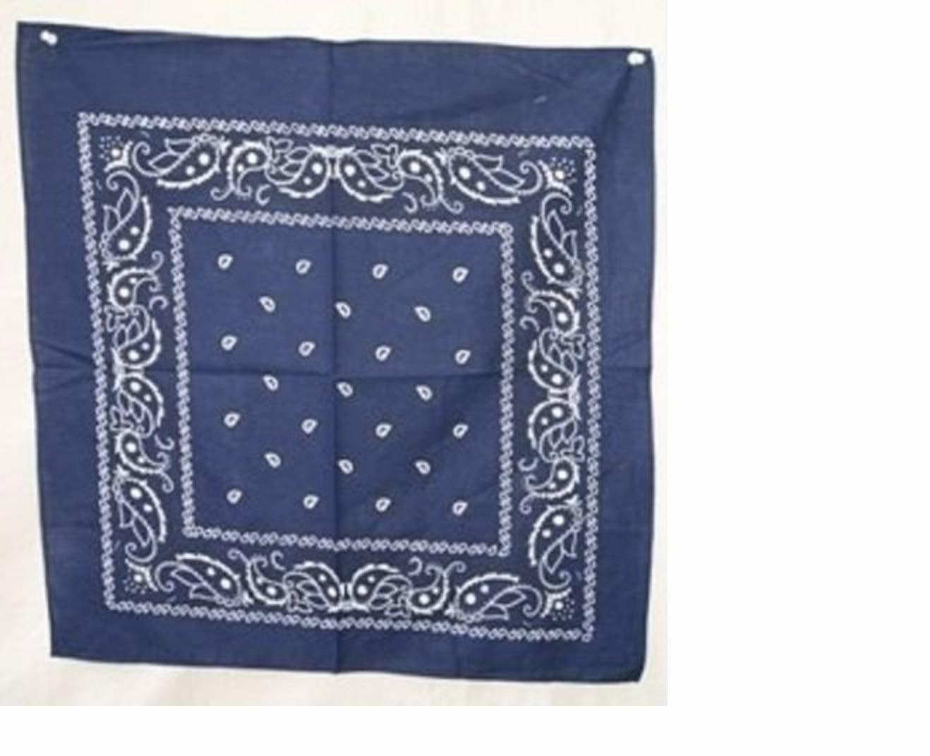 K&#39;s Novelties 22&quot;x22&quot; Paisley Light Navy Blue Bandanna - $4.44