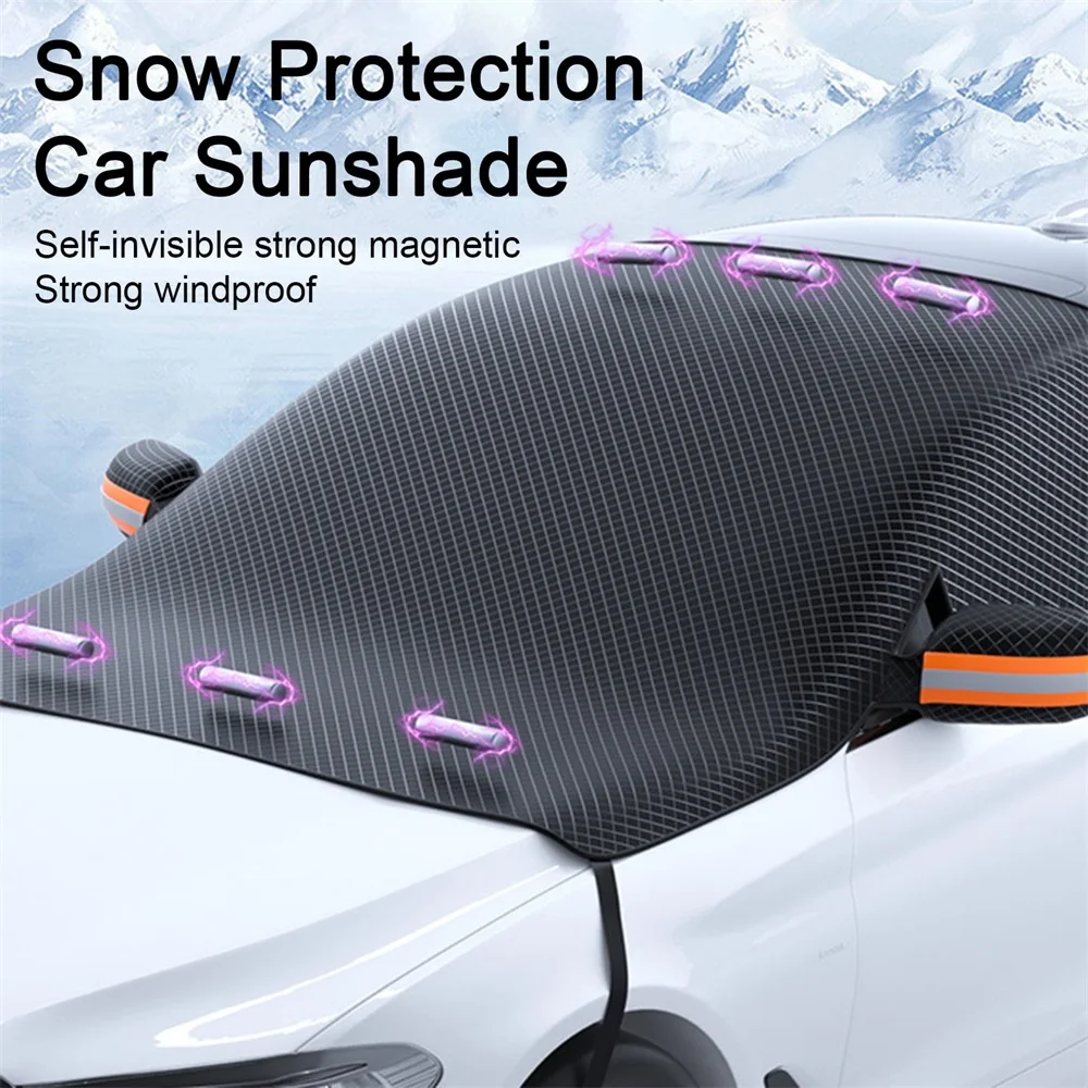 Magnetic Car Front Windscreen Cover Automobile Sunshade Windshield Snow Sun - £22.98 GBP