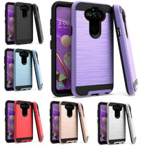 Tempered Glass + Metallic Brush Cover Case For LG Phoenix 5 / Risio 4 /Fortune 3 - £7.08 GBP+