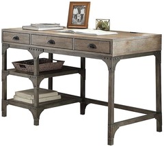 47" Natural and Gray Writing Desk With Three Drawers - $12,942.42 MXN