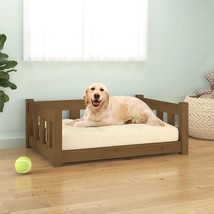 Dog Bed Honey Brown 75.5x55.5x28 cm Solid Wood Pine - £35.46 GBP