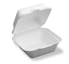 InnoPak White 6x6&quot; Compostable Molded Fiber Clam Shell Food Container 25... - $74.47