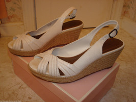 Michelle D 8.5 M Wedge Sandals White EUC  - $28.99