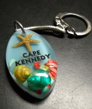Cape Kennedy Key Chain Beach Theme Starfish Shells in Acrylic Florida Souvenir - $6.99