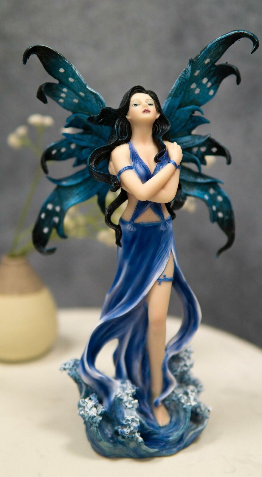 Ebros Water Elemental Fairy Statue 12"H Ocean Fairy Rising Over Waves Figurine