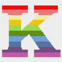 Pepita Needlepoint Canvas: Letter K Pastel Stripes, 7&quot; x 7&quot; - £39.54 GBP+