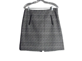 Ann Taylor Loft Outlet Pencil Skirt Black/White Print Zip W/Pockets Line... - £11.03 GBP