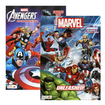 2 PC Avengers Coloring Books Jumbo Color Fun Activity Superheroes Kids All Ages - £18.95 GBP
