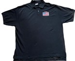 Champion Mens 100% Cotton Black XXLG Polo Shirt USA Flag Patch Embroidered - £11.22 GBP