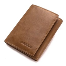 Onal 3 folding card holder antimagnetic men s money clip genuine leather wallet for men thumb200