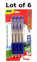 NEW 6x4-PACKS Pentel RSVP RT Retractable Ballpoint Pen BLUE Ink 1.0mm BK... - $13.61