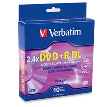 Verbatim 95166 8.5 GB 2.4X Double Layer Recordable Disc DVD plus R DL, 10-Disc S - £17.57 GBP
