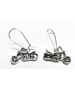 Motorcycle biker earring in antique silver - $6.13