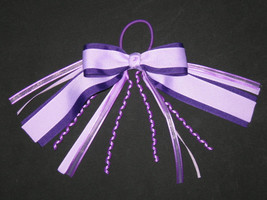 NEW &quot;Shades of PURPLE&quot; Pony Tail Birthday Girls Ribbon Hair Bows Cheer - £5.49 GBP