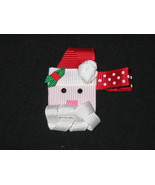 NEW &quot;SANTA CLAUS&quot; Ribbon Sculpture Girls Hairbow Clippie Christmas Holid... - £3.98 GBP