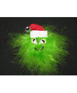 NEW &quot;GRINCH&quot; Marabou Ribbon Sculpture Girls Hairbow Clip Clippie Bow Chr... - £3.98 GBP