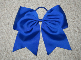 NEW &quot;ROYAL BLUE&quot; Cheer Bow Pony Tail 3 Inch Ribbon Girls Hair Bows Cheerleading  - £5.63 GBP