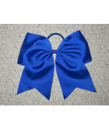 NEW &quot;ROYAL BLUE&quot; Cheer Bow Pony Tail 3 Inch Ribbon Girls Hair Bows Cheer... - £5.58 GBP