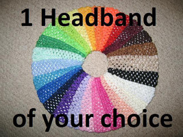 New &quot;Pick 1   Crochet Headbands&quot; 1.5 Inch (You Choose Color) Girls Elastic Baby - £1.18 GBP