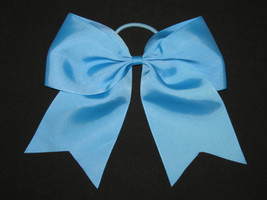 New &quot;Tropical Blue&quot; Cheer Bow Pony Tail 3&quot; Ribbon Girls Hair Bows Cheerleading - £5.47 GBP