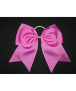 NEW &quot;ROSE PINK&quot; Cheer Bow Pony Tail 3 Inch Ribbon Girls Hair Bows Cheerl... - £5.58 GBP