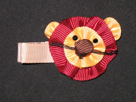 NEW &quot;LION&quot; Ribbon Sculpture Girls Hairbow Clip Clippie Hair Bow Boutique... - £3.19 GBP