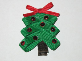 New &quot;Christmas Tree&quot; Girls Ribbon Sculpture Hairbow Clip Clippie Holiday Bow - £3.18 GBP