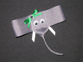 NEW &quot;ELEPHANT&quot; Girls Ribbon Hairbow Clip Bow Boutique Zoo Jungle Dumbo Sculpture - £4.00 GBP
