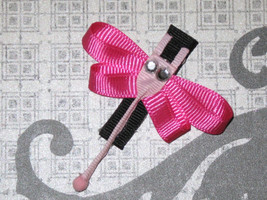 NEW &quot;DRAGONFLY&quot; Girls Ribbon Sculpture Hairbow Clip Bow Boutique Spring Summer - £3.13 GBP