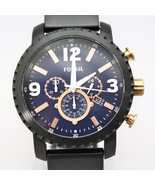 New Fossil BQ2011 Nate Blue Dial Chronograph Black StainlessSteel Band M... - £104.45 GBP