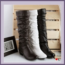 Soft Supple Slide on Leather Low Heel Equestrian Riding Boots, Mid Calf ... - $89.95
