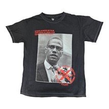 Malcolm X Portrait Graphic Black T-Shirt NWT Size Small Freedom Justice Equality - £15.34 GBP