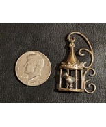 Vintage Lang Sterling Bird In A Bird Cage Pin Brooch 2 1/8&quot; By 1 1/8&#39; Si... - €27,00 EUR