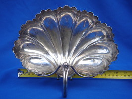  Antique 1800's Fenton Bros Ltd 420 Silver Rare Scallop Shape Footed Bowl Large - $1,200.00