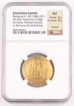 1068-1071 Byzantine AV Histamenon Nomisma AU NGC Romanus IV Christ S-1859 - £1,634.58 GBP